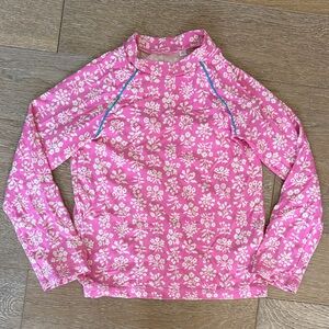 Boden Pink Floral Rashguard 8-9 years